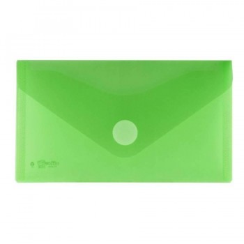 Sobre 225x125 mm recibo PP cierre velcro verde.