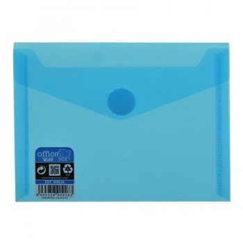 Sobre A6 160x120 mm PP cierre velcro azul.