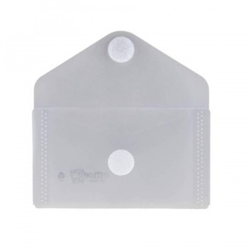 Sobre 105x62 PP para tarjetas. Cierre velcro. cristal transparente O COLORES SURTIDOS.