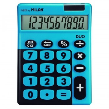 Calculadora sobremesa 10 dígitos teclas grandes Touch Duo azul Milan