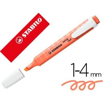 ROTULADOR FLUORESCENTE SWING COOL PASTEL COLOR CORAL MELOSO STABILO