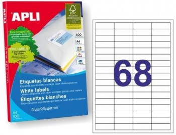 ETIQUETAS A4 48,5 X 16,9 500H. 34000U APLI