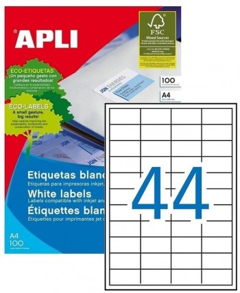 ETIQUETAS A4 48,5 X 25,4 500H. 22000U APLI