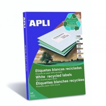 ETIQUETAS A4 RECICLADAS 70x25,4 100H. 3300U APLI