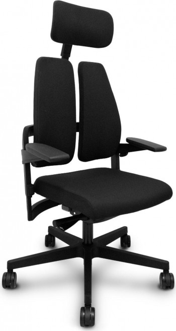 SILLA XILIUM TEJIDO ERA NEGRO BRAZOS 3D Y CABECERO PIQUERAS Y CRESPO