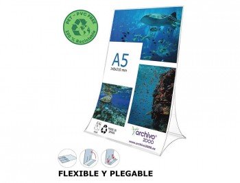 EXPOSITOR SOBREMESA A5 VERTICAL EN L FLEXIBLE/PLEGABLE ARCHIVO 2000